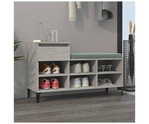 Shoe Cabinet Concrete Grey 102x36x60cm Engineered Wood 6 Shelves + Drawer Matte