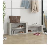 Shoe cabinet Concrete Grey 150x35x45 cm Engineered Wood Bench with Shelf SeatTop