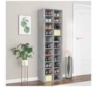 Shoe Cabinet Concrete Grey 54x34x183 cm Engineered Wood Space-Saving 22 Shelves