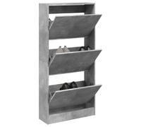 Shoe Cabinet Concrete Grey 60x21x125.5 cm Engineered Wood
