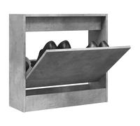 Shoe Cabinet Concrete Grey 60x21x57 cm Engineered Wood Slim Storage with Drawer