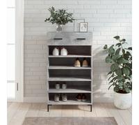 Shoe Cabinet Concrete Grey 60x35x105cm Engineered Wood & Iron Industrial Storage