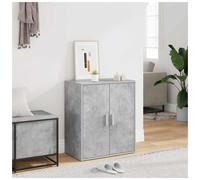Shoe Cabinet Concrete Grey 60x35x70cm Engineered Wood 2 Doors 5 Shelves Entryway