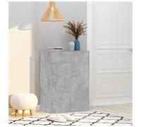 Shoe Cabinet Concrete Grey 60x35x84 cm Engineered Wood 2-Door Silver Handles New