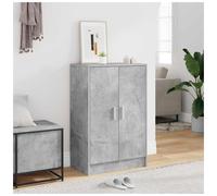 Shoe Cabinet Concrete Grey 60x35x92cm Engineered Wood 5-Shelf 2-Door Entry Slim