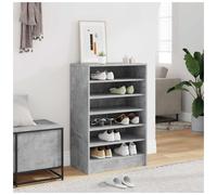Shoe Cabinet Concrete Grey 60x35x92cm Engineered Wood 5 Shelves 2 Doors Modern
