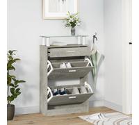 Shoe Cabinet Concrete Grey 63x24x104 cm Engineered Wood