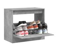 Shoe Cabinet Concrete Grey 80x42x69 cm Engineered Wood Hinged Door Storage 2Tier