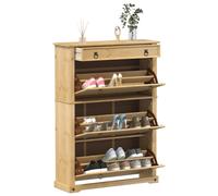 Shoe Cabinet Corona 99x32x138 cm Solid Wood Pine Berkfield Home Brown One Size