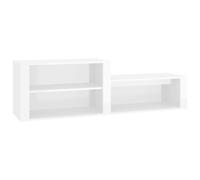 vidaXL Shoe Cabinet High Gloss White 150x35x45 cm Engineered Wood, White