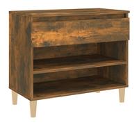 vidaXL Shoe Cabinet Smoked Oak 70x36x60 cm Engineered Wood UK NEW