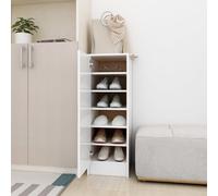 Shoe Cabinet Engineered Wood Smoked Oak 32x35x92 cm 6-Compartment Dustproof Door