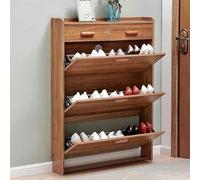 Shoe Cabinet - Freestanding 4-Tier Dustproof Storage for Entryway & Hallway, Space-Saving Multi-Layer Narrow Flip Down Shoe Rack