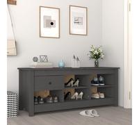 vidaXL Shoe Cabinet Grey 110x38x45.5 cm Solid Wood Pine, Grey