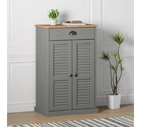Vidaxl Shoe Cabinet Vigo Grey 60X35X96 Cm Solid Wood Pine