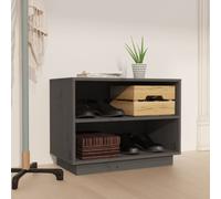 Shoe cabinet Grey Solid Pinewood 60x34x45cm Hall Entryway Shoe Storage Slim Unit