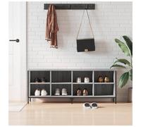 Shoe Cabinet Grey Sonoma 131x35x50 cm Engineered Wood & Iron Industrial Rustic.