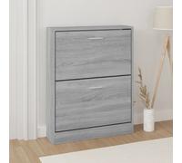 Shoe Cabinet Grey Sonoma 59x17x81 cm Engineered Wood 2 Drawer Pull-Down Entryway