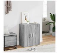 Shoe Cabinet Grey Sonoma 60x35x70cm Engineered Wood 5Shelf 2-Door Entry Storage
