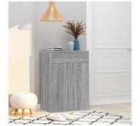 Shoe Cabinet Grey Sonoma 60x35x84 cm Engineered Wood 2-Door Storage Modern Slim