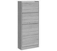 (Grey sonoma, 63 x 24 x 147 cm (W x D x H)) New Wood Shoe Cabinet 2Drawer Storage Cupboard Rack Shelf Multi Colours/Sizes