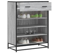 Shoe Cabinet Grey Sonoma 75x38x97.5cm Engineered Wood & Metal 4 Compartments Pro