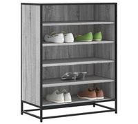 Shoe Cabinet Grey Sonoma 75x38x97.5cm Engineered Wood & Metal 5 Compartments Box