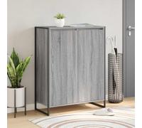 Shoe Cabinet Grey Sonoma 79x36x100cm Engineered Wood Steel Legs 2-Door Tall
