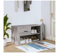 Shoe Cabinet Grey Sonoma 80x35x45 cm Engineered Wood 2-Compartment Drawer Bench