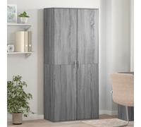 Shoe Cabinet Grey Sonoma 80x39x178 cm Engineered Wood 5-Shelf Storage With Doors