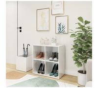 Shoe Cabinet High Gloss White 105x35.5x70 cm Engineered Wood Hall for Entryway