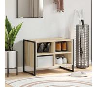 Shoe Cabinet Black Oak 100x35x44cm Engineered Wood Industrial Hall Storage Slim