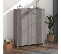 Shoe Cabinet Light Grey Solid Pine & MDF 85x40x108cm 3-Shelf Wooden Handles Hall