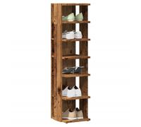 Shoe cabinet Old Wood 28x27x102cm Engineered wood 6-shelf Slim Entryway Storage