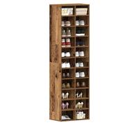 Shoe cabinet Old Wood 54x34x183cm Engineered Wood Slim 22-Shelf Entryway Storage