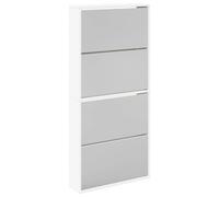 Vidaxl Shoe Cabinet 4-Layer Mirror White 63X17X134 Cm