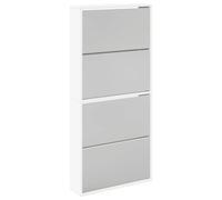 Vidaxl Shoe Cabinet 4-Layer Mirror White 63X17X134 Cm