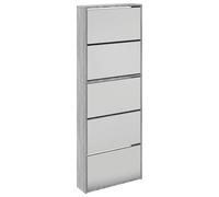 Vidaxl Shoe Cabinet With Mirror 5-Layer Grey Sonoma 63X17X169.5 Cm