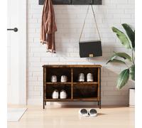 vidaXL Shoe Cabinet Smoked Oak 69x35x50 cm Engineered Wood UK NEW