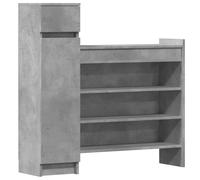 (concrete grey) vidaXL Shoe Cabinet Shoe Storage Cupboard Shoe Rack Shelf Engineered Wood