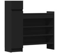 Shoe Cabinet Black 100.5x28x100 cm Engineered Wood