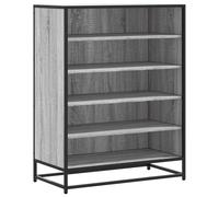 vidaXL Shoe Cabinet Grey Sonoma 75x38x97.5 cm Engineered Wood and Metal