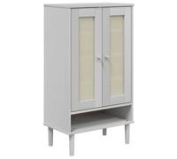 Shoe Cabinet Shoe Storage Shelf Cupboard SENJA Rattan Look Solid Wood vidaXL