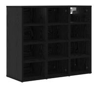 Shoe Cabinet Black Oak 52x30x50.5cm Engineered Wood Hallway Entry Storage Bench