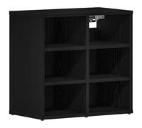 Shoe Cabinet Black Oak 52x30x50.5cm Engineered Wood Hallway Entry Storage Bench