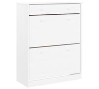 vidaXL Shoe Cabinet ALTA White 77x35x96 cm Solid Wood Pine