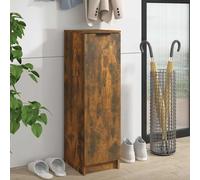 Shoe Cabinet Slim Smoked Oak Engineered Wood 30x35x100cm Entryway Storage Unit.