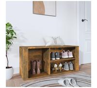 Shoe Cabinet Smoked Oak 100x35x45 cm Engineered Wood Hall Storage with Bench