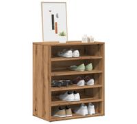 Shoe Cabinet Smoked Oak 60x35x70 cm Engineered Wood Compact Hallway Storage Unit