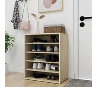 Shoe Cabinet Smoked Oak 60x35x70cm Engineered Wood Wall or Floor Mountable -Slim